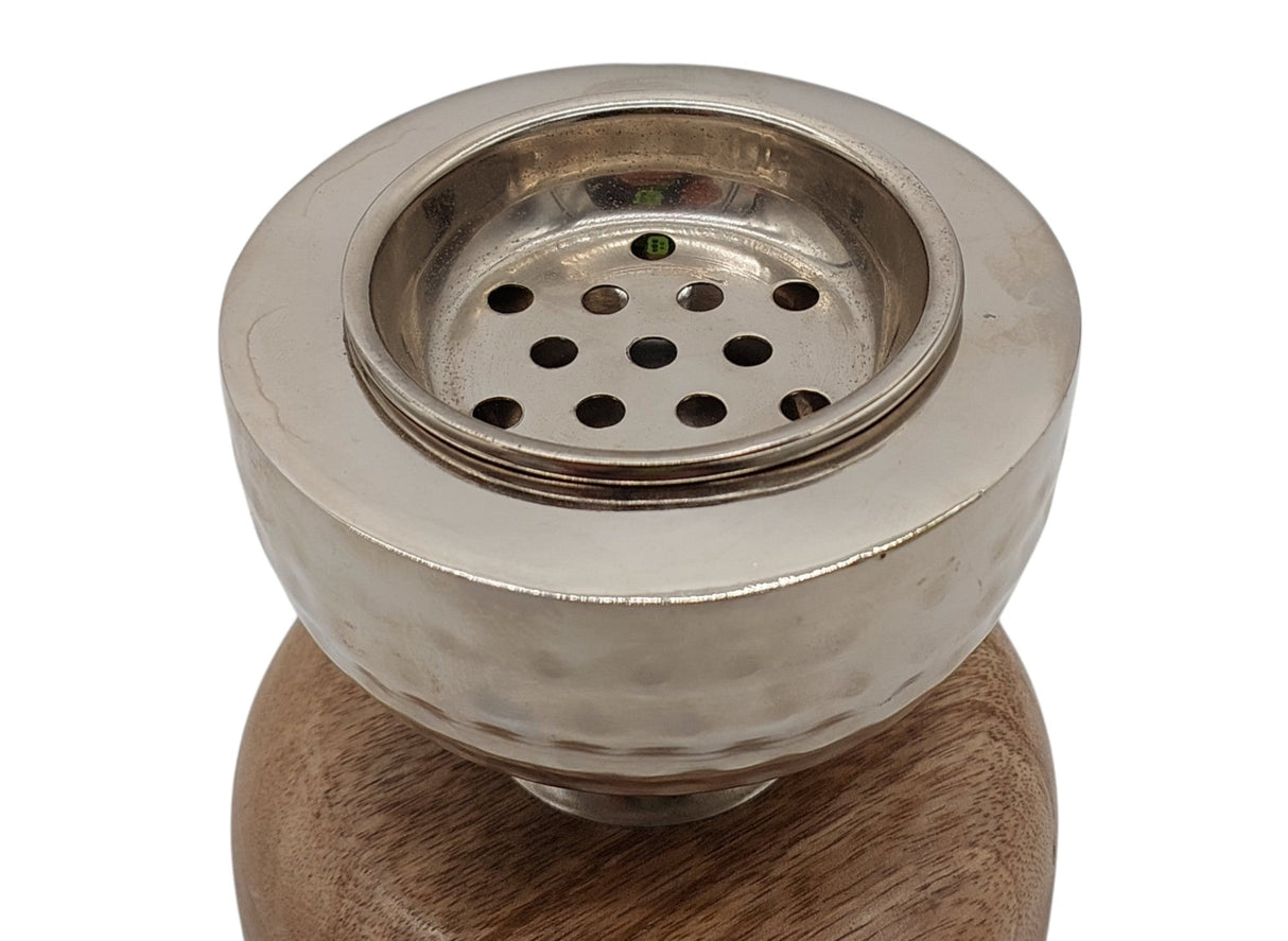 AKDC Wooden and Metal Incense Burner 12cm*13cm, Silver/Wood, BD32100S - Al Kabayel Discount CentreAKDC Wooden and Metal Incense Burner 12cm*13cm, Silver/Wood, BD32100SHome Décor AccentsAKDCAl Kabayel Discount Centre