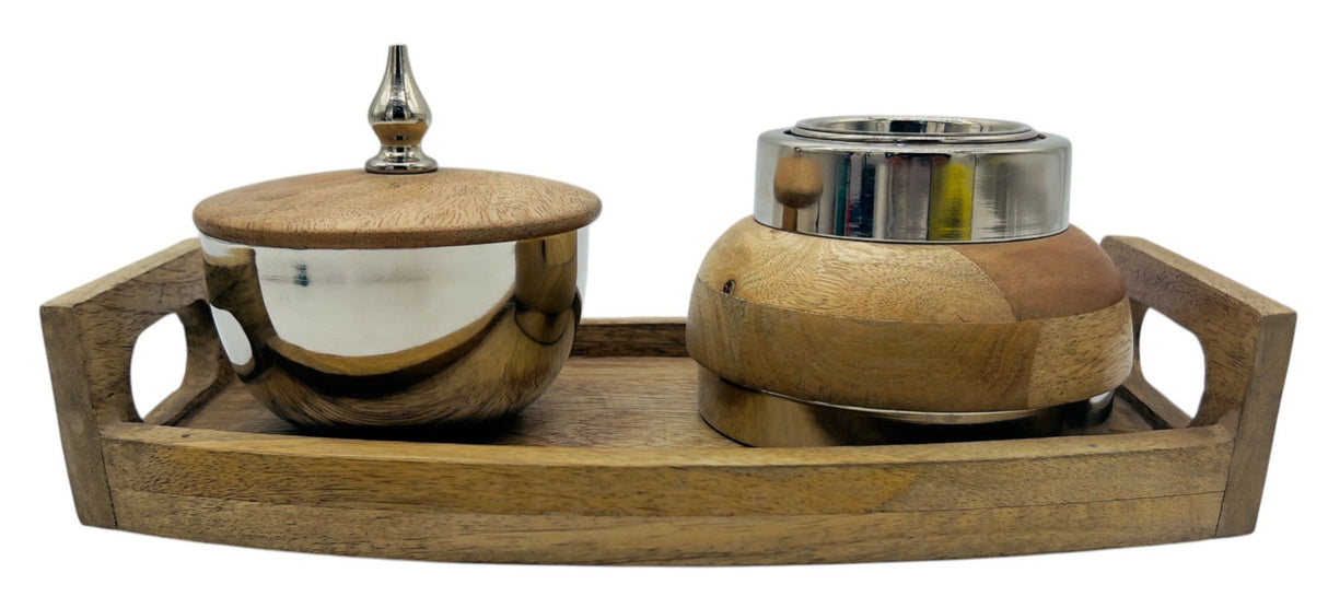 AKDC Wooden and Metal Incense Burner Set with Tray 30cm*16cm*11cm - Al Kabayel Discount CentreAKDC Wooden and Metal Incense Burner Set with Tray 30cm*16cm*11cmHome Décor AccentsAKDCAl Kabayel Discount Centre