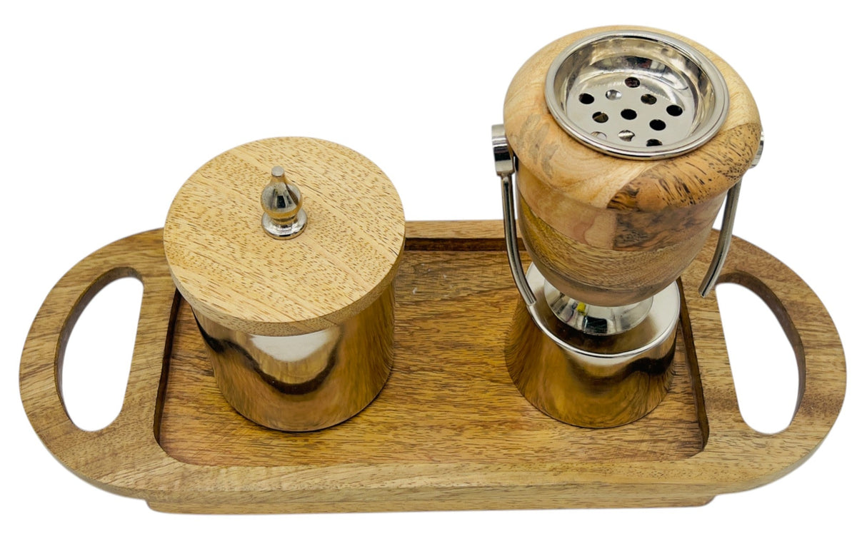 AKDC Wooden and Metal Incense Burner Set with Tray 39cm*15cm*18.5cm, BD32118 - Al Kabayel Discount CentreAKDC Wooden and Metal Incense Burner Set with Tray 39cm*15cm*18.5cm, BD32118Home Décor AccentsAKDCAl Kabayel Discount Centre