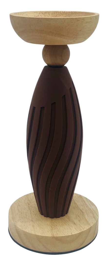 AKDC Wooden and Plastic Candle Holder 23cm*10cm, Brown - Al Kabayel Discount CentreAKDC Wooden and Plastic Candle Holder 23cm*10cm, BrownHome Décor AccentsAKDCAl Kabayel Discount Centre