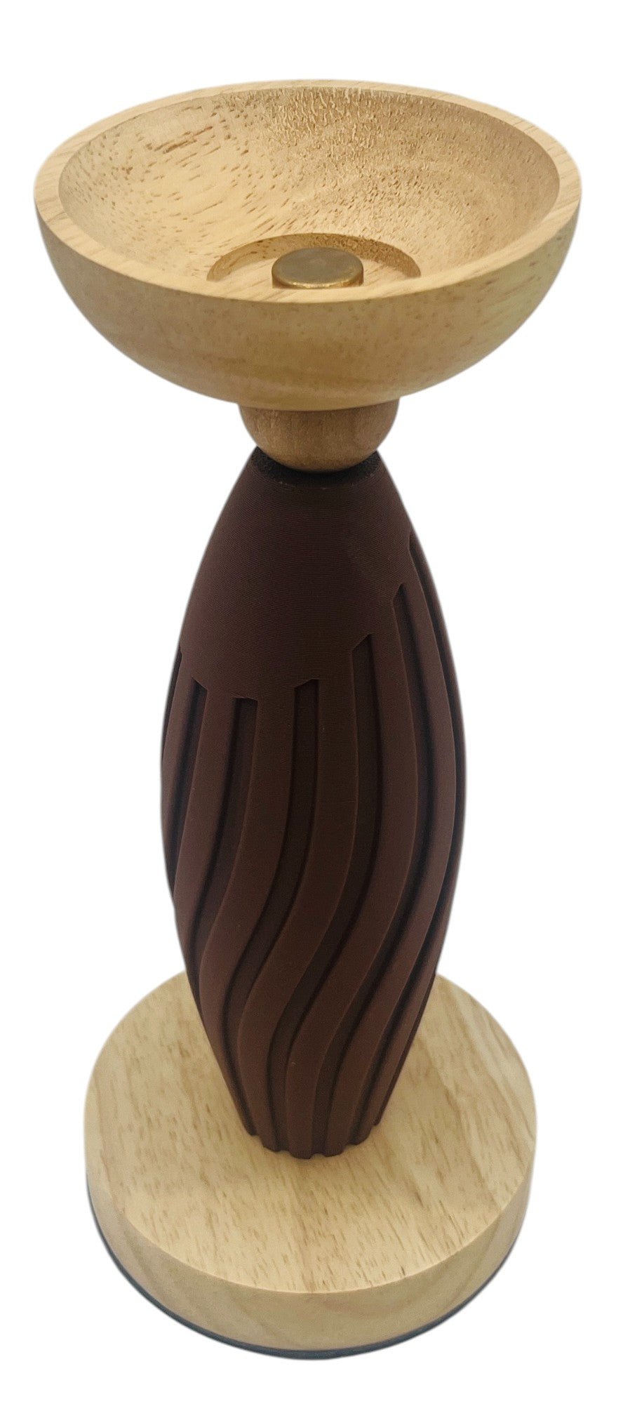 AKDC Wooden and Plastic Candle Holder 23cm*10cm, Brown - Al Kabayel Discount CentreAKDC Wooden and Plastic Candle Holder 23cm*10cm, BrownHome Décor AccentsAKDCAl Kabayel Discount Centre