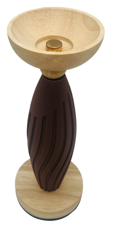 AKDC Wooden and Plastic Candle Holder 26cm*10cm, Brown - Al Kabayel Discount CentreAKDC Wooden and Plastic Candle Holder 26cm*10cm, BrownHome Décor AccentsAKDCAl Kabayel Discount Centre