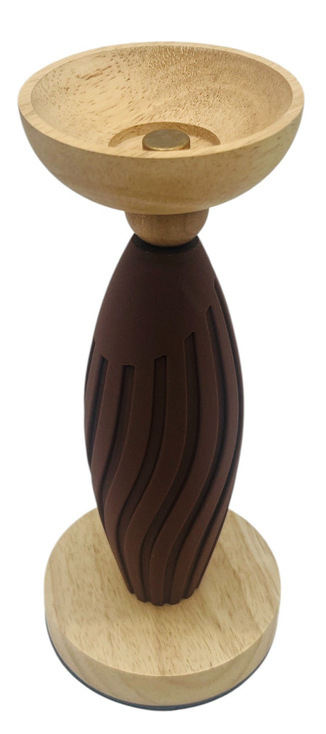 AKDC Wooden and Plastic Candle Holder 29cm*10cm, Brown - Al Kabayel Discount CentreAKDC Wooden and Plastic Candle Holder 29cm*10cm, BrownHome Décor AccentsAKDCAl Kabayel Discount Centre