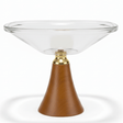 AKDC Wooden Base Footed Glass Fruit Bowl – Decorative Serving Centerpiece for Fruits Desserts & Table Display – 22 cm - Al Kabayel Discount CentreAKDC Wooden Base Footed Glass Fruit Bowl – Decorative Serving Centerpiece for Fruits Desserts & Table Display – 22 cmBowlsAKDCAl Kabayel Discount Centre
