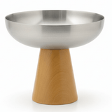 AKDC Wooden Base Silver Metal Dessert Cup with Elegant Design for Small Servings – 150 ml - Al Kabayel Discount CentreAKDC Wooden Base Silver Metal Dessert Cup with Elegant Design for Small Servings – 150 mlBowlsAKDCAl Kabayel Discount Centre