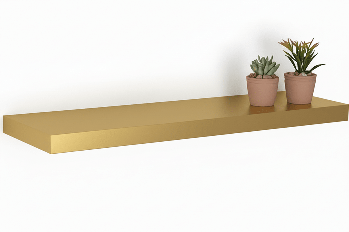 AKDC Wooden Floating Wall Shelf 60*23.5*3.8 cm - Gold Color - Al Kabayel Discount CentreAKDC Wooden Floating Wall Shelf 60*23.5*3.8 cm - Gold ColorAKDCHardwaresAl Kabayel Discount Centre