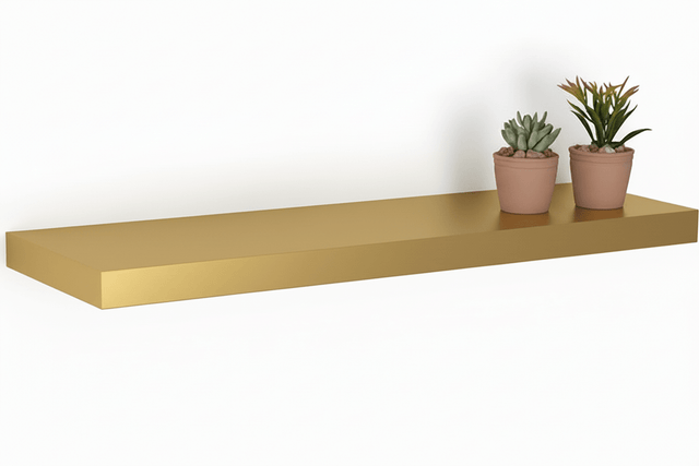 AKDC Wooden Floating Wall Shelf 60*23.5*3.8 cm - Gold Color - Al Kabayel Discount CentreAKDC Wooden Floating Wall Shelf 60*23.5*3.8 cm - Gold ColorAKDCHardwaresAl Kabayel Discount Centre