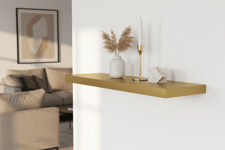 AKDC Wooden Floating Wall Shelf 60*23.5*3.8 cm - Gold Color - Al Kabayel Discount CentreAKDC Wooden Floating Wall Shelf 60*23.5*3.8 cm - Gold ColorAKDCHardwaresAl Kabayel Discount Centre