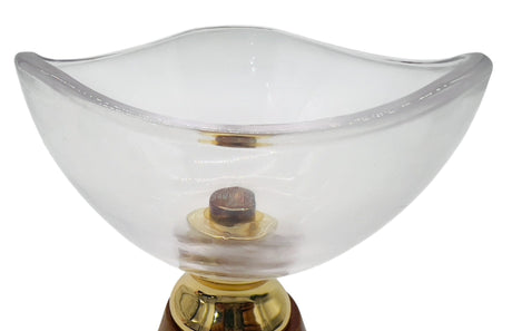 AKDC Wooden Footed Glass Fruit Bowl 12cm*16cm - Al Kabayel Discount CentreAKDC Wooden Footed Glass Fruit Bowl 12cm*16cmBowlsAKDCAl Kabayel Discount Centre
