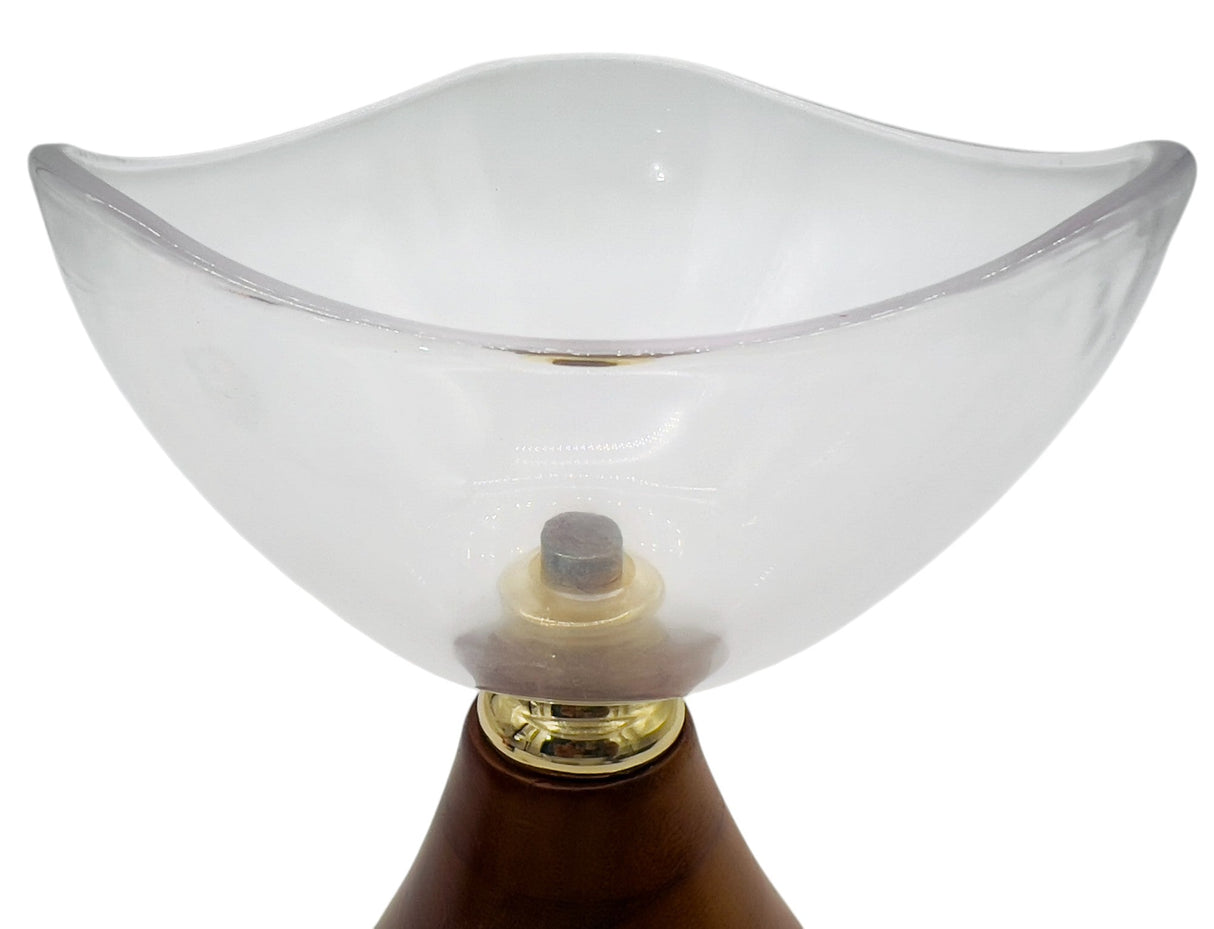 AKDC Wooden Footed Glass Fruit Bowl 16.5cm*19cm - Al Kabayel Discount CentreAKDC Wooden Footed Glass Fruit Bowl 16.5cm*19cmBowlsAKDCAl Kabayel Discount Centre