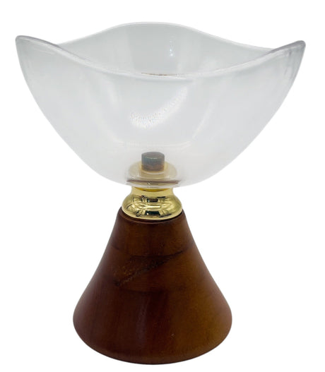 AKDC Wooden Footed Glass Fruit Bowl 16.5cm*19cm - Al Kabayel Discount CentreAKDC Wooden Footed Glass Fruit Bowl 16.5cm*19cmBowlsAKDCAl Kabayel Discount Centre