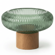 AKDC Wooden Footed Green Glass Candy Bowl for Serving Snacks, Dates & Decorative Use 15 × 15 cm - Al Kabayel Discount CentreAKDC Wooden Footed Green Glass Candy Bowl for Serving Snacks, Dates & Decorative Use 15 × 15 cmBowlsAKDCAl Kabayel Discount Centre