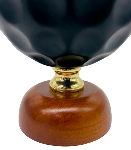 AKDC Wooden Footed Metal Fruit Bowl 15cm*18.5cm, Black - Al Kabayel Discount CentreAKDC Wooden Footed Metal Fruit Bowl 15cm*18.5cm, BlackBowlsAKDCAl Kabayel Discount Centre