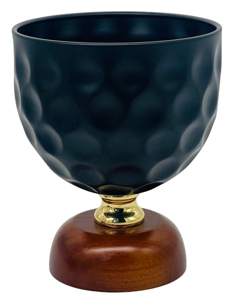 AKDC Wooden Footed Metal Fruit Bowl 15cm*18.5cm, Black - Al Kabayel Discount CentreAKDC Wooden Footed Metal Fruit Bowl 15cm*18.5cm, BlackBowlsAKDCAl Kabayel Discount Centre