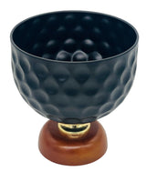 AKDC Wooden Footed Metal Fruit Bowl 20cm*20.5cm, Black - Al Kabayel Discount CentreAKDC Wooden Footed Metal Fruit Bowl 20cm*20.5cm, BlackBowlsAKDCAl Kabayel Discount Centre
