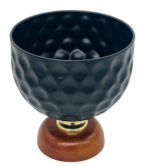 AKDC Wooden Footed Metal Fruit Bowl 20cm*20.5cm, Black - Al Kabayel Discount CentreAKDC Wooden Footed Metal Fruit Bowl 20cm*20.5cm, BlackBowlsAKDCAl Kabayel Discount Centre