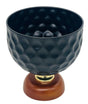 AKDC Wooden Footed Metal Fruit Bowl 20cm*20.5cm, Black - Al Kabayel Discount CentreAKDC Wooden Footed Metal Fruit Bowl 20cm*20.5cm, BlackBowlsAKDCAl Kabayel Discount Centre