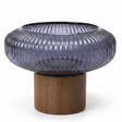 AKDC Wooden Footed Purple Glass Candy Bowl for Dry Fruits, Nuts & Table Decoration 15 × 15 cm - Al Kabayel Discount CentreAKDC Wooden Footed Purple Glass Candy Bowl for Dry Fruits, Nuts & Table Decoration 15 × 15 cmBowlsAKDCAl Kabayel Discount Centre