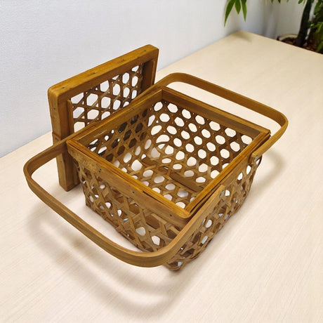 AKDC Wooden Picnic Storage Boxes With Handle Beige Wicker for Shelf Organizer DÃ©cor - 20cmX16cm - (Beige) - Al Kabayel Discount CentreAKDC Wooden Picnic Storage Boxes With Handle Beige Wicker for Shelf Organizer DÃ©cor - 20cmX16cm - (Beige)Picnic AccessoriesAKDCAl Kabayel Discount Centre