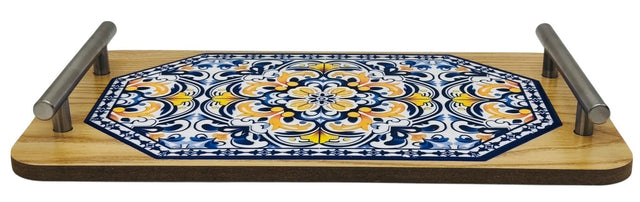AKDC Wooden Serving Tray with Handle 34cm*19cm*1cm, Multicolour Floral Design - Al Kabayel Discount CentreAKDC Wooden Serving Tray with Handle 34cm*19cm*1cm, Multicolour Floral DesignServing TraysAKDCAl Kabayel Discount Centre