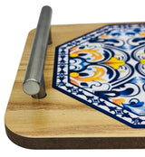 AKDC Wooden Serving Tray with Handle 34cm*19cm*1cm, Multicolour Floral Design - Al Kabayel Discount CentreAKDC Wooden Serving Tray with Handle 34cm*19cm*1cm, Multicolour Floral DesignServing TraysAKDCAl Kabayel Discount Centre