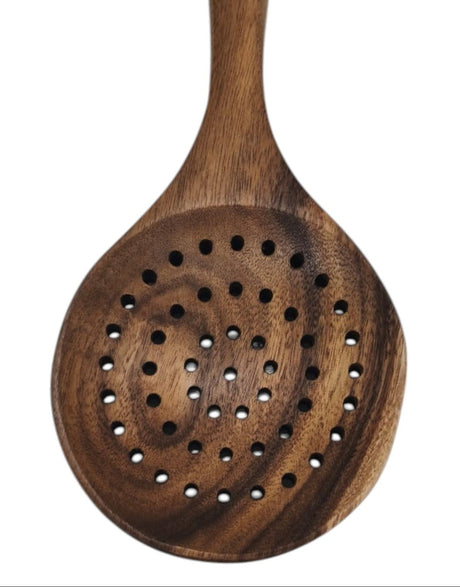 AKDC WoodenSlotted Spoon Long Handle Skimmer Teak Kitchen - 29cmX8cm - Al Kabayel Discount CentreAKDC WoodenSlotted Spoon Long Handle Skimmer Teak Kitchen - 29cmX8cmCookware AccessoriesAKDCAl Kabayel Discount Centre