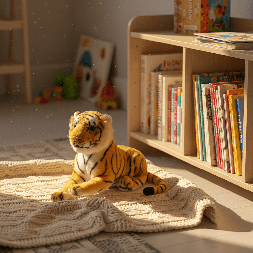 AKDC Yellow & Black Tiger Plush Toy 30cm Soft Stuffed Animal Jungle Cat Toy Gift for Kids - Al Kabayel Discount CentreAKDC Yellow & Black Tiger Plush Toy 30cm Soft Stuffed Animal Jungle Cat Toy Gift for KidsToysAKDCAl Kabayel Discount Centre