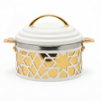 Al Habbai Elegant White & Gold Insulated Hot Pot for Food Storage, Heat Retention & Serving – 17x13cm - Al Kabayel Discount CentreAl Habbai Elegant White & Gold Insulated Hot Pot for Food Storage, Heat Retention & Serving – 17x13cmCasserolesAL HABBAIAl Kabayel Discount Centre