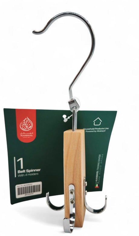 Al Kabayel Belt Spinner Hanger â€“ 4 Hooks - Al Kabayel Discount CentreAl Kabayel Belt Spinner Hanger â€“ 4 HooksOrganizers & AccessoriesAKDCAl Kabayel Discount Centre