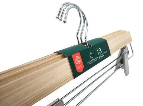 Al Kabayel Wooden Hangers With Clips â€“ 3 - Pack - Al Kabayel Discount CentreAl Kabayel Wooden Hangers With Clips â€“ 3 - PackOrganizers & AccessoriesAKDCAl Kabayel Discount Centre