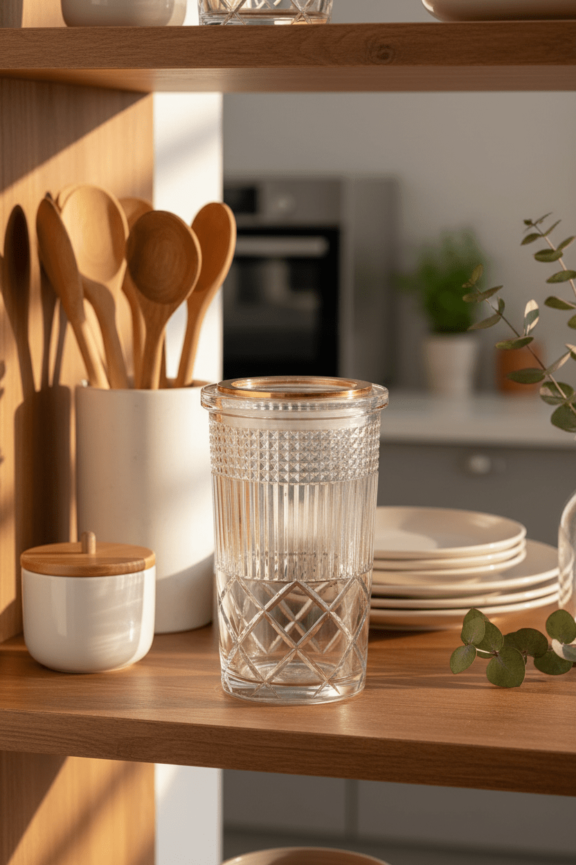 Alhoora Designer Round Airtight Acrylic Storage Canister – Transparent Body with Unique Decorative Pattern, Large Capacity 1200 ml - Al Kabayel Discount CentreAlhoora Designer Round Airtight Acrylic Storage Canister – Transparent Body with Unique Decorative Pattern, Large Capacity 1200 mlJars & Food SaversALHOORAAl Kabayel Discount Centre