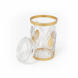 Alhoora Luxury Round Airtight Acrylic Storage Canister – Transparent Body with Elegant Golden Decorative Design, 1000 ml - Al Kabayel Discount CentreAlhoora Luxury Round Airtight Acrylic Storage Canister – Transparent Body with Elegant Golden Decorative Design, 1000 mlJars & Food SaversALHOORAAl Kabayel Discount Centre