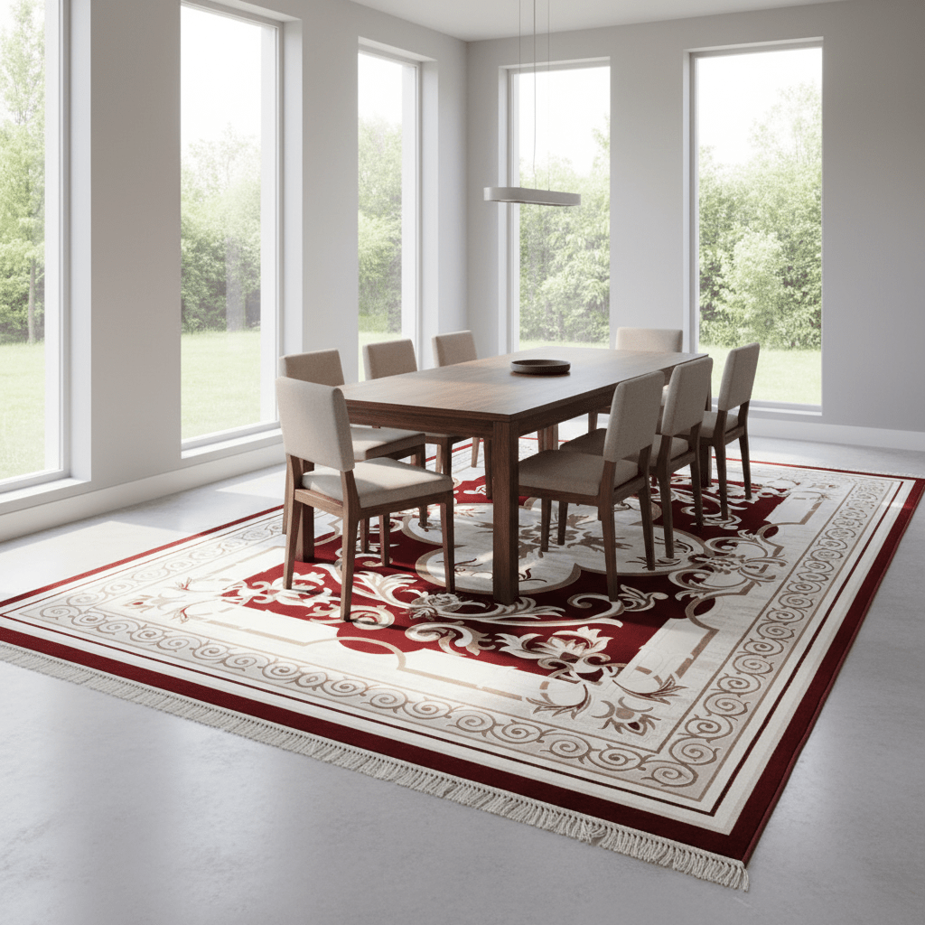 Allora Classic Floral Medallion Carpet | Red & Ivory White | 300×400 cm | Premium Polypropylene | Made in Turkey | Stain-Resistant | Living Room, Majlis & Dining Area Rug - Al Kabayel Discount CentreAllora Classic Floral Medallion Carpet | Red & Ivory White | 300×400 cm | Premium Polypropylene | Made in Turkey | Stain-Resistant | Living Room, Majlis & Dining Area RugDoormatsALLORAAl Kabayel Discount Centre