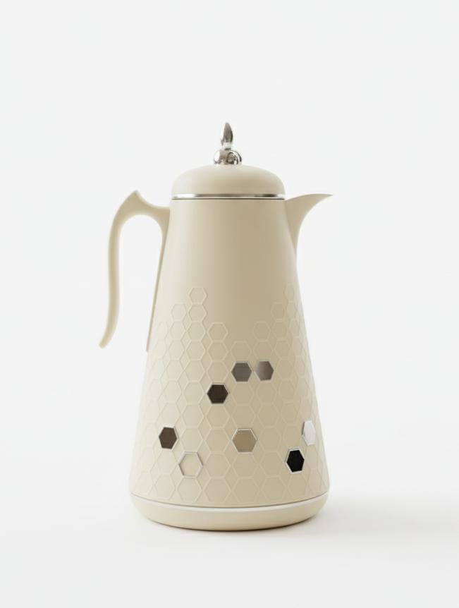 Almarjan 1 Litre Vacuum Flask Cream with Silver Color – Durable, Sleek Design & Long - Lasting Performance - Al Kabayel Discount CentreAlmarjan 1 Litre Vacuum Flask Cream with Silver Color – Durable, Sleek Design & Long - Lasting PerformanceThermosALMARJANAl Kabayel Discount Centre