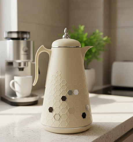 Almarjan 1 Litre Vacuum Flask Cream with Silver Color – Durable, Sleek Design & Long - Lasting Performance - Al Kabayel Discount CentreAlmarjan 1 Litre Vacuum Flask Cream with Silver Color – Durable, Sleek Design & Long - Lasting PerformanceThermosALMARJANAl Kabayel Discount Centre