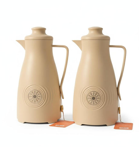 Almarjan 2 - Piece 1 Litre Vacuum Flask Set Cream with Silver Color – Elegant Design, Strong Build & Perfect for Hot or Cold Beverages - Al Kabayel Discount CentreAlmarjan 2 - Piece 1 Litre Vacuum Flask Set Cream with Silver Color – Elegant Design, Strong Build & Perfect for Hot or Cold BeveragesThermosALMARJANAl Kabayel Discount Centre