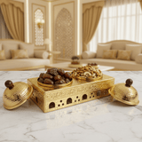 Almarjan 2 - Piece Gold Candy Bowl Set with Metal Stand – Decorative Serving Set for Dry Fruits, Nuts & Sweets – 12.5 × 33 × 17 cm - Al Kabayel Discount CentreAlmarjan 2 - Piece Gold Candy Bowl Set with Metal Stand – Decorative Serving Set for Dry Fruits, Nuts & Sweets – 12.5 × 33 × 17 cmJars & Food SaversALMARJANAl Kabayel Discount Centre