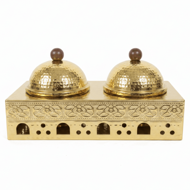 Almarjan 2 - Piece Gold Candy Bowl Set with Metal Stand – Decorative Serving Set for Dry Fruits, Nuts & Sweets – 12.5 × 33 × 17 cm - Al Kabayel Discount CentreAlmarjan 2 - Piece Gold Candy Bowl Set with Metal Stand – Decorative Serving Set for Dry Fruits, Nuts & Sweets – 12.5 × 33 × 17 cmJars & Food SaversALMARJANAl Kabayel Discount Centre