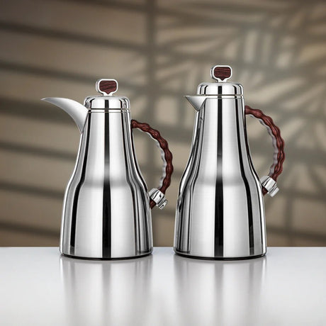 Almarjan 2 Pieces Vacuum Flask Set, Brushed Silver & Dark Wood - Al Kabayel Discount CentreAlmarjan 2 Pieces Vacuum Flask Set, Brushed Silver & Dark WoodThermosALMARJANAl Kabayel Discount Centre