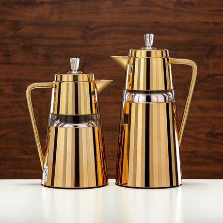 Almarjan 2 Pieces Vacuum Flask Set Gold & Transparent 1 Liter And 0.7 Liter - Al Kabayel Discount CentreAlmarjan 2 Pieces Vacuum Flask Set Gold & Transparent 1 Liter And 0.7 LiterThermosALMARJANAl Kabayel Discount Centre
