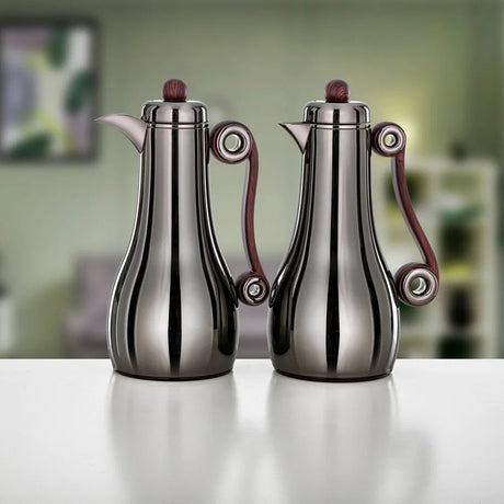 Almarjan 2 Pieces Vacuum Flask Set, Gun Black & Dark Wood - Al Kabayel Discount CentreAlmarjan 2 Pieces Vacuum Flask Set, Gun Black & Dark WoodThermosALMARJANAl Kabayel Discount Centre