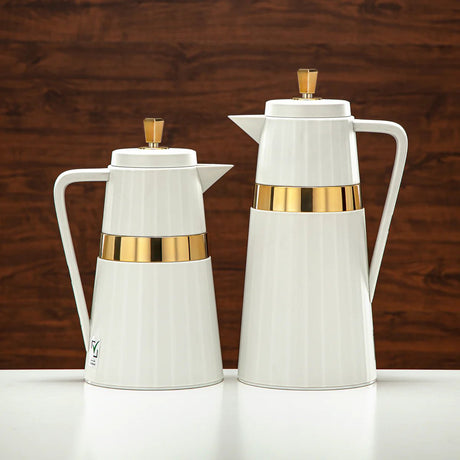 Almarjan 2 Pieces Vacuum Flask Set Ivory & Gold 1 Liter And 0.7 Liter - Al Kabayel Discount CentreAlmarjan 2 Pieces Vacuum Flask Set Ivory & Gold 1 Liter And 0.7 LiterThermosALMARJANAl Kabayel Discount Centre