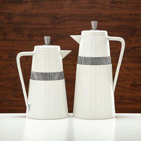 Almarjan 2 Pieces Vacuum Flask Set Ivory & Grey Marble 1 Liter And 0.7 Liter - Al Kabayel Discount CentreAlmarjan 2 Pieces Vacuum Flask Set Ivory & Grey Marble 1 Liter And 0.7 LiterThermosALMARJANAl Kabayel Discount Centre