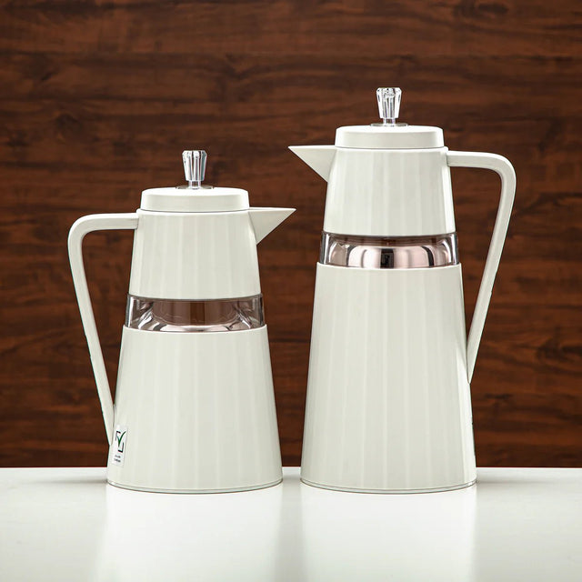 Almarjan 2 Pieces Vacuum Flask Set Ivory & Transparent 1 LiterÂ AndÂ 0.7 Liter - Al Kabayel Discount CentreAlmarjan 2 Pieces Vacuum Flask Set Ivory & Transparent 1 LiterÂ AndÂ 0.7 LiterThermosALMARJANAl Kabayel Discount Centre