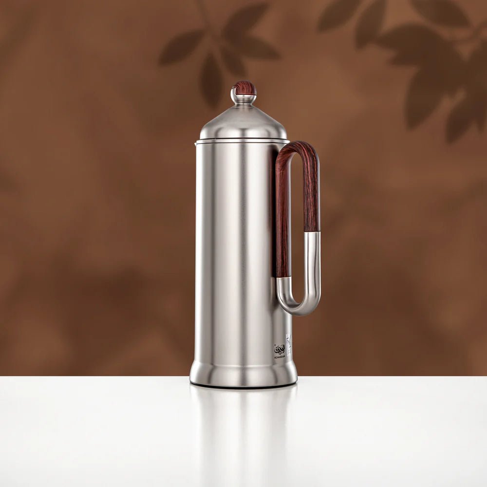 Almarjan 2 Pieces Vacuum Flask Set, Matt Nickel & Dark Wood - Al Kabayel Discount CentreAlmarjan 2 Pieces Vacuum Flask Set, Matt Nickel & Dark WoodThermosALMARJANAl Kabayel Discount Centre