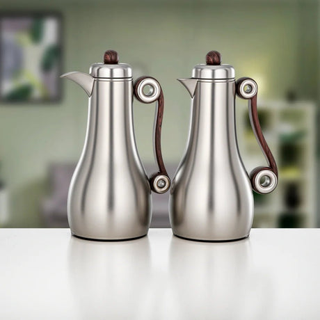 Almarjan 2 Pieces Vacuum Flask Set, Matt Nickel & Dark Wood - Al Kabayel Discount CentreAlmarjan 2 Pieces Vacuum Flask Set, Matt Nickel & Dark WoodThermosALMARJANAl Kabayel Discount Centre