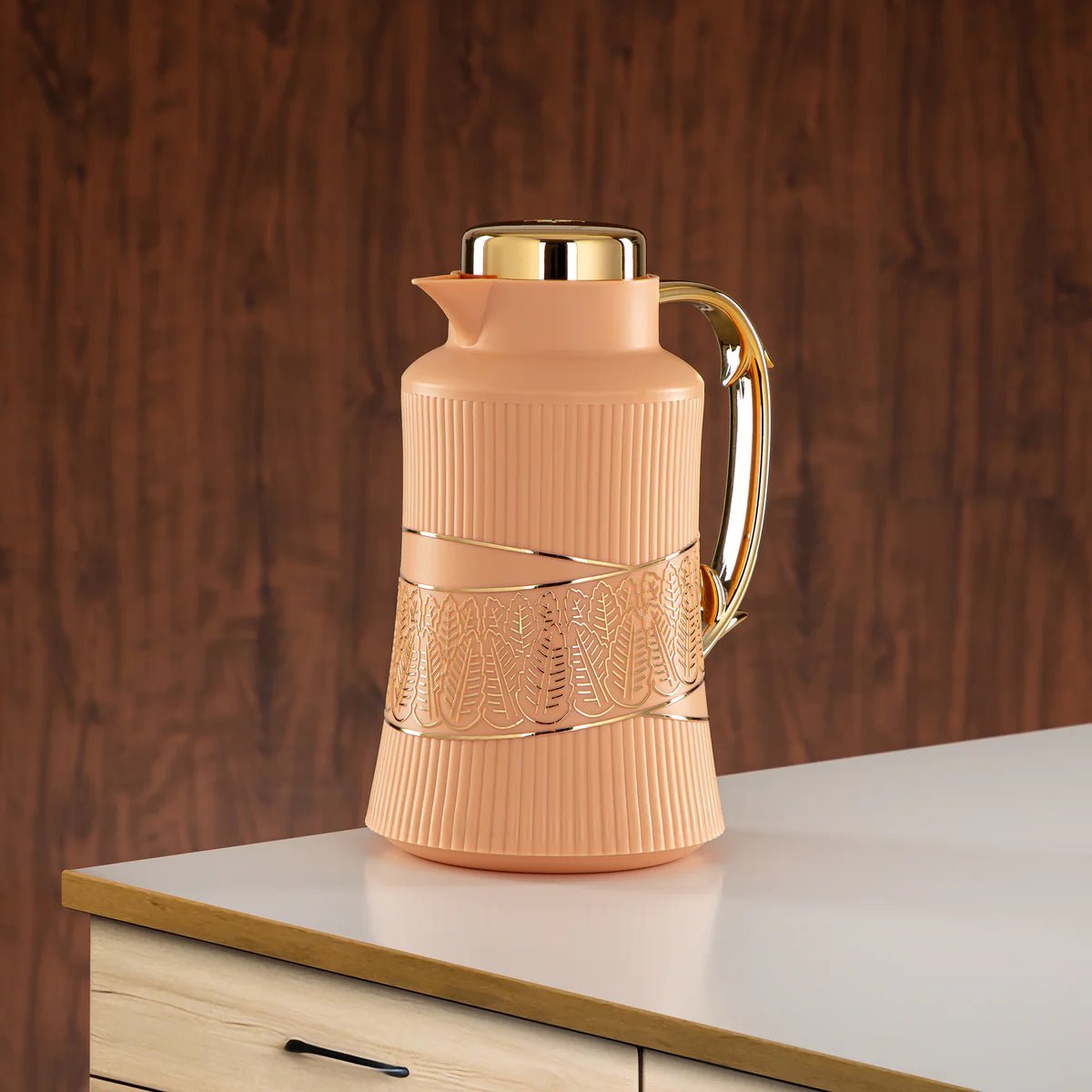 Almarjan 2 Pieces Vacuum Flask Set Peach & Gold - GT112AB - 100 NAP/G - Al Kabayel Discount CentreAlmarjan 2 Pieces Vacuum Flask Set Peach & Gold - GT112AB - 100 NAP/GThermosALMARJANAl Kabayel Discount Centre