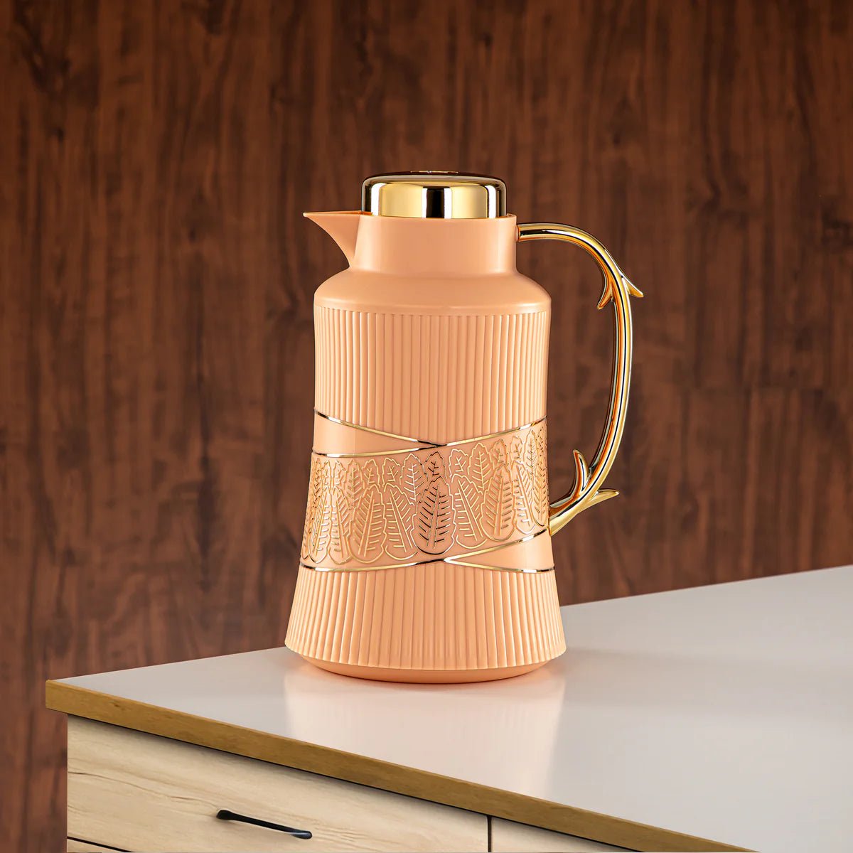 Almarjan 2 Pieces Vacuum Flask Set Peach & Gold - GT112AB - 100 NAP/G - Al Kabayel Discount CentreAlmarjan 2 Pieces Vacuum Flask Set Peach & Gold - GT112AB - 100 NAP/GThermosALMARJANAl Kabayel Discount Centre