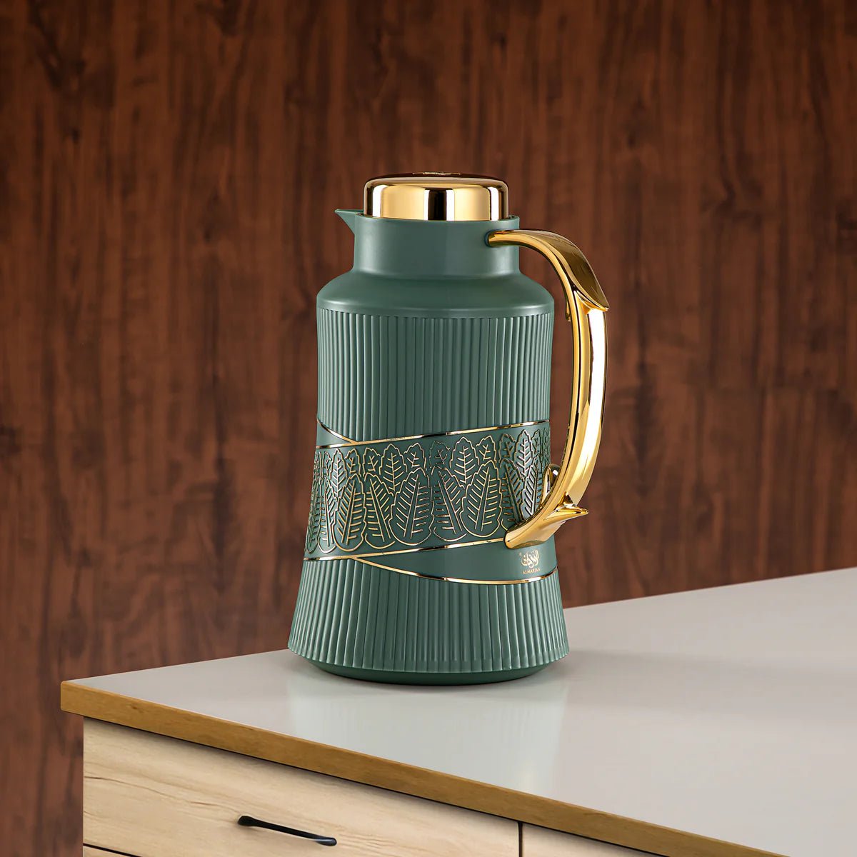 Almarjan 2 Pieces Vacuum Flask Set Sage Green & Gold - GT112AB - 100 NGR/G - Al Kabayel Discount CentreAlmarjan 2 Pieces Vacuum Flask Set Sage Green & Gold - GT112AB - 100 NGR/GThermosALMARJANAl Kabayel Discount Centre