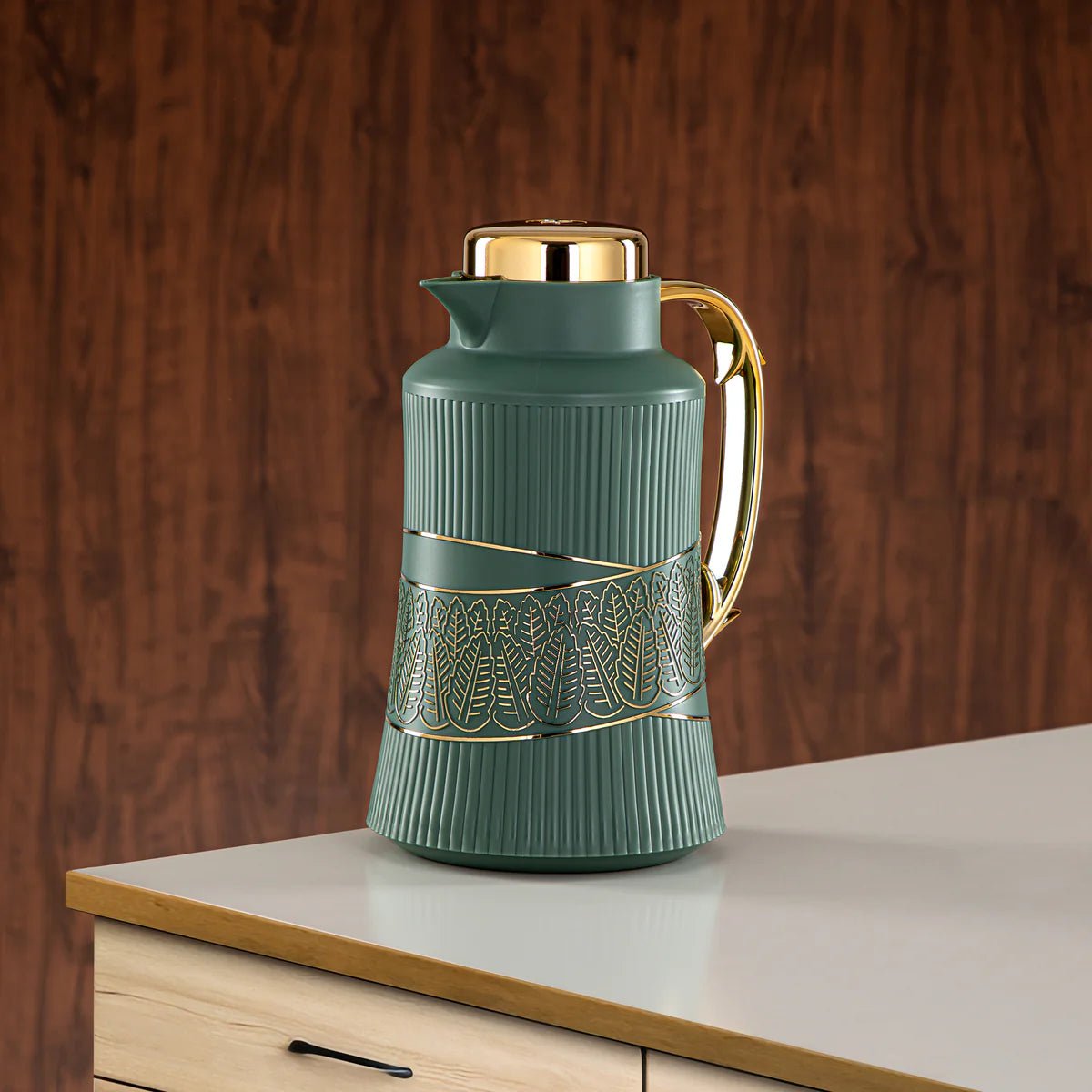 Almarjan 2 Pieces Vacuum Flask Set Sage Green & Gold - GT112AB - 100 NGR/G - Al Kabayel Discount CentreAlmarjan 2 Pieces Vacuum Flask Set Sage Green & Gold - GT112AB - 100 NGR/GThermosALMARJANAl Kabayel Discount Centre